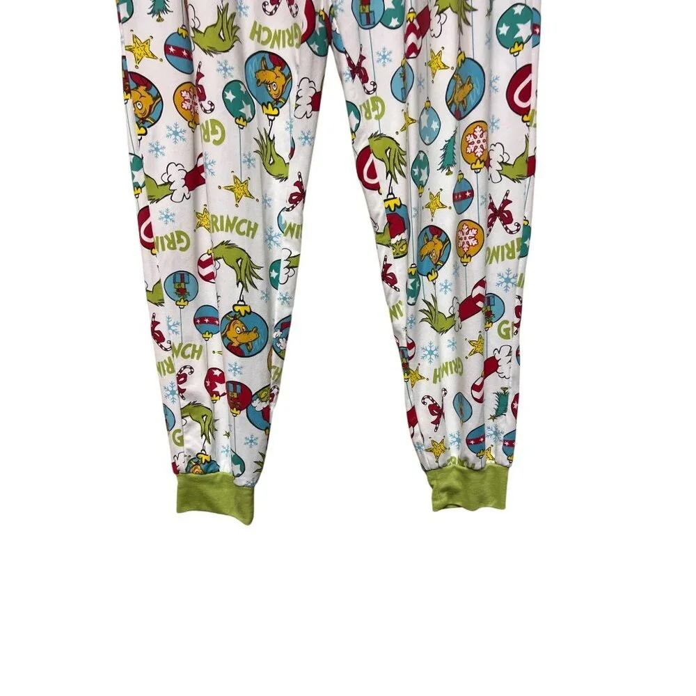 Grinch Men's Pajama Set Top Bottom Christmas Holiday Novelty Medium 38 40 PJs